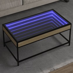 Sonata H Маса за кафе с Infinity LED, сонома дъб, 90x50x41 см - Măsuțe de living