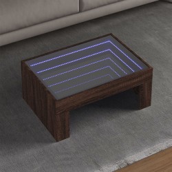 Sonata H Маса за кафе с Infinity LED, кафяв дъб, 70x50x30 см - Măsuțe de living