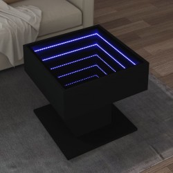 Sonata H Маса за кафе с LED, черна, 50x50x45 см, инженерно дърво - Măsuțe de living