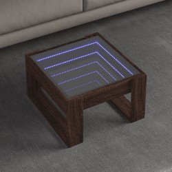 Sonata H Маса за кафе с Infinity LED, кафяв дъб, 50x53x30 см - Măsuțe de living