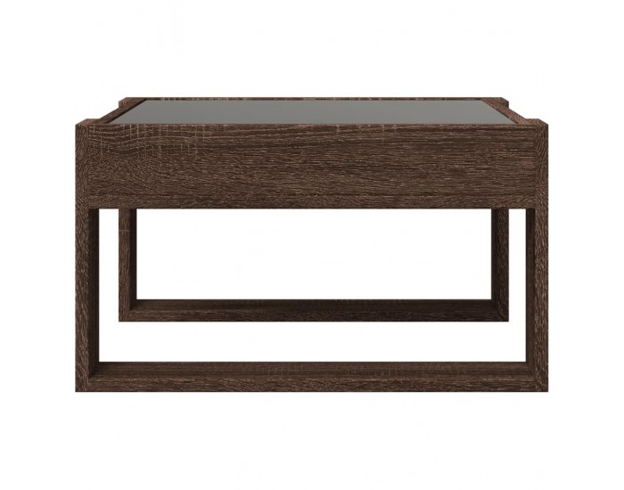 Sonata H Маса за кафе с Infinity LED, кафяв дъб, 50x53x30 см
