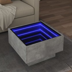 Sonata H Маса за кафе с LED, бетонно сив, 50x50x30 см, инженерно дърво - Măsuțe de living