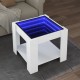 Sonata H Маса за кафе с LED, бяла, 53x53x45 см, инженерно дърво