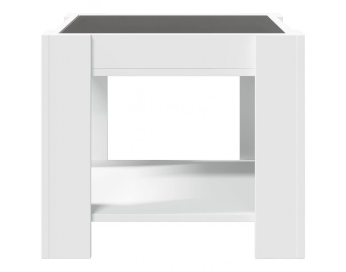 Sonata H Маса за кафе с LED, бяла, 53x53x45 см, инженерно дърво