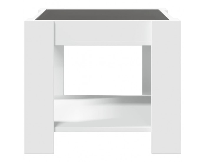 Sonata H Маса за кафе с LED, бяла, 53x53x45 см, инженерно дърво