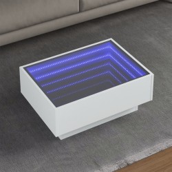 Sonata H Маса за кафе с LED, бяла, 70x50x30 см, инженерно дърво - Măsuțe de living