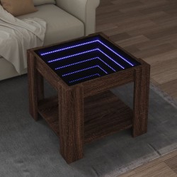 Sonata H Маса за кафе с LED, кафяв дъб, 53x53x45 см, инженерно дърво - Măsuțe de living