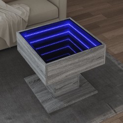 Sonata H Маса за кафе с LED, сив сонома, 50x50x45 см, инженерно дърво - Măsuțe de living