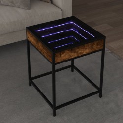 Sonata H Маса за кафе с Infinity LED, опушен дъб, 40x40x51 см - Măsuțe de living