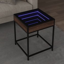 Sonata H Маса за кафе с Infinity LED, кафяв дъб, 40x40x51 см - Măsuțe de living