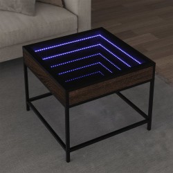Sonata H Маса за кафе с Infinity LED, кафяв дъб, 50x50x41 см - Măsuțe de living