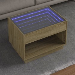Sonata H Маса за кафе с Infinity LED, сонома дъб, 70x50x50 см - Măsuțe de living