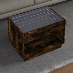 Sonata H Маса за кафе с Infinity LED, опушен дъб, 70x50x50 см - Măsuțe de living