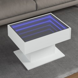 Sonata H Маса за кафе с LED, бяла, 70x50x45 см, инженерно дърво - Măsuțe de living