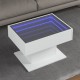 Sonata H Маса за кафе с LED, бяла, 70x50x45 см, инженерно дърво