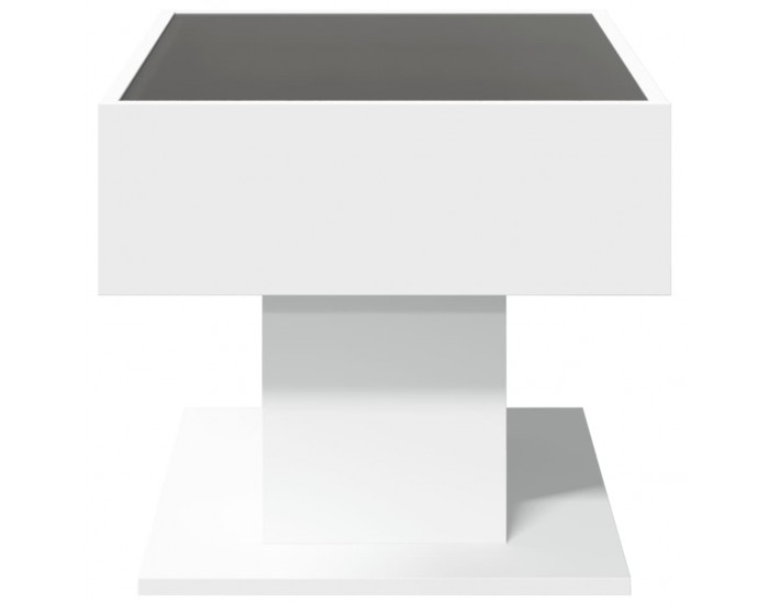 Sonata H Маса за кафе с LED, бяла, 70x50x45 см, инженерно дърво