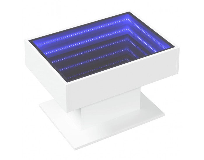 Sonata H Маса за кафе с LED, бяла, 70x50x45 см, инженерно дърво