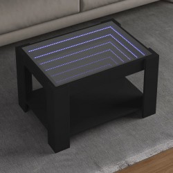 Sonata H Маса за кафе с LED, черна, 73x53x45 см, инженерно дърво - Măsuțe de living