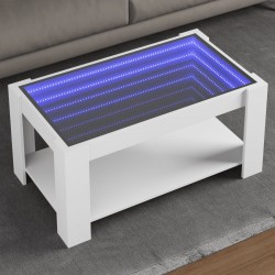 Sonata H Маса за кафе с LED, бяла, 93x53x45 см, инженерно дърво - Măsuțe de living