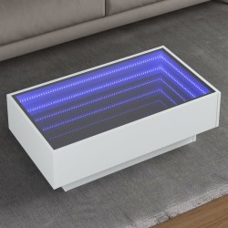 Sonata H Маса за кафе с LED, бяла, 90x50x30 см, инженерно дърво - Măsuțe de living