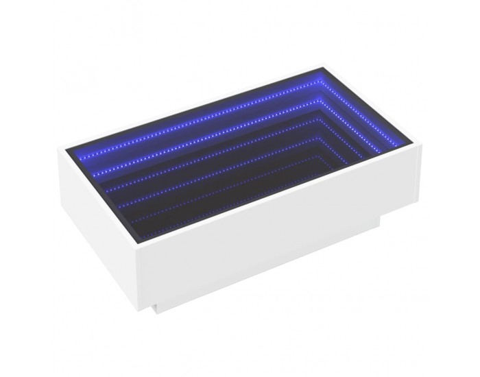 Sonata H Маса за кафе с LED, бяла, 90x50x30 см, инженерно дърво