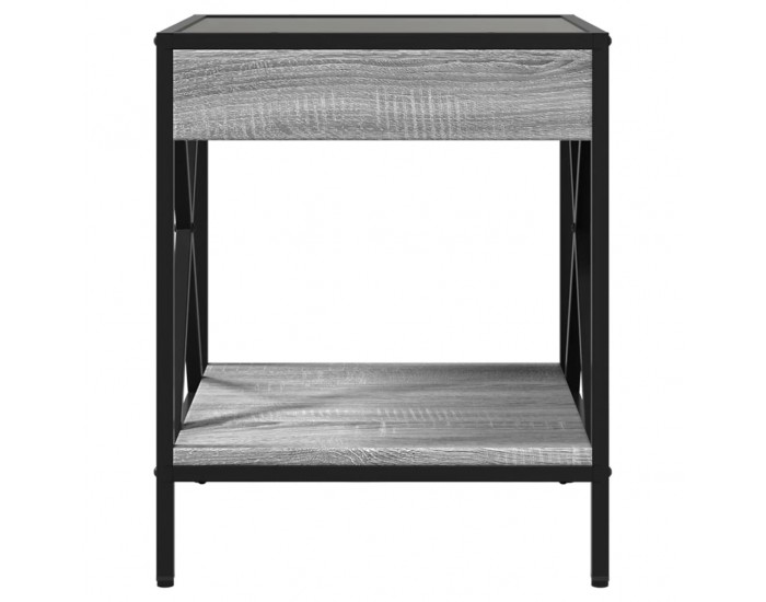 Sonata H Маса за кафе с Infinity LED, сив сонома, 40x40x49 см