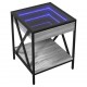 Sonata H Маса за кафе с Infinity LED, сив сонома, 40x40x49 см