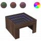 Sonata H Маса за кафе с Infinity LED, кафяв дъб, 50x50x30 см