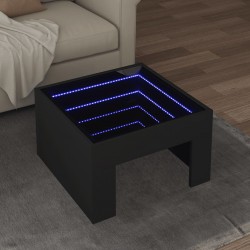 Sonata H Маса за кафе с Infinity LED, черна, 50x50x30 см - Măsuțe de living
