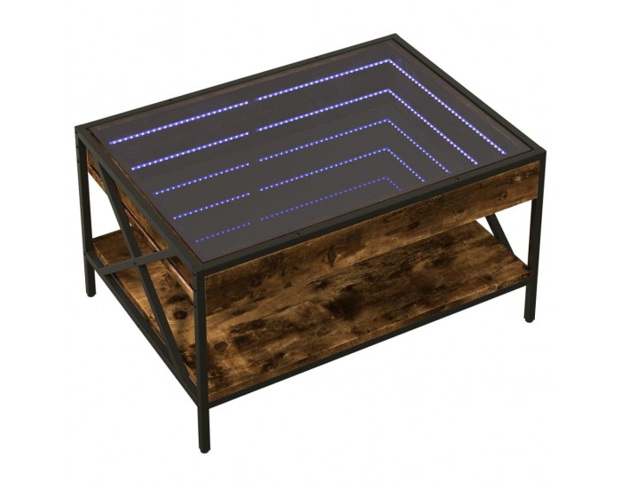 Sonata H Маса за кафе с Infinity LED, опушен дъб, 70x50x38 см