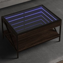 Sonata H Маса за кафе с Infinity LED, кафяв дъб, 70x50x38 см - Măsuțe de living