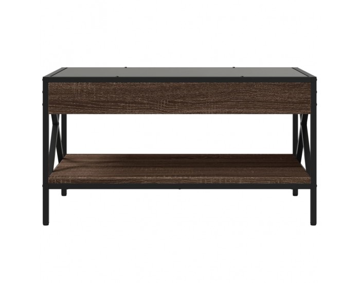 Sonata H Маса за кафе с Infinity LED, кафяв дъб, 70x50x38 см