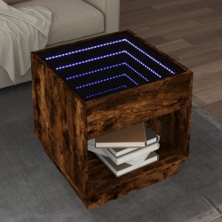 Sonata H Маса за кафе с Infinity LED, опушен дъб, 50x50x50 см - Măsuțe de living