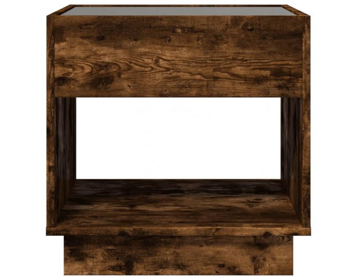 Sonata H Маса за кафе с Infinity LED, опушен дъб, 50x50x50 см