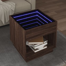 Sonata H Маса за кафе с Infinity LED, кафяв дъб, 50x50x50 см - Măsuțe de living