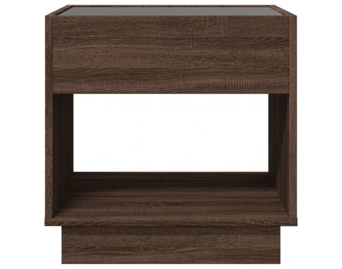 Sonata H Маса за кафе с Infinity LED, кафяв дъб, 50x50x50 см