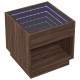 Sonata H Маса за кафе с Infinity LED, кафяв дъб, 50x50x50 см