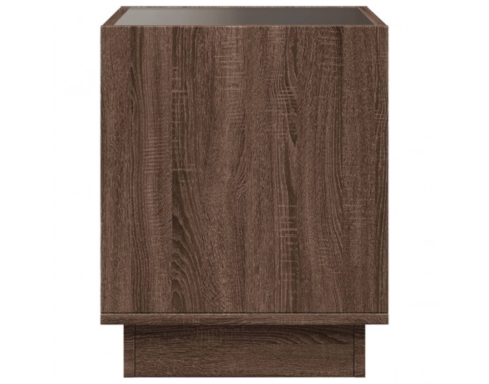 Sonata H Маса за кафе с Infinity LED, кафяв дъб, 50x50x50 см