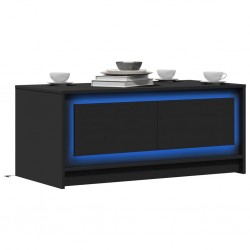 Sonata H Маса за кафе с LED осветление, черна, инженерно дърво - Măsuțe de living