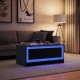 Sonata H Маса за кафе с LED осветление, черна, инженерно дърво