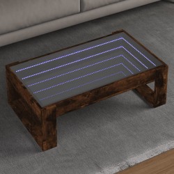Sonata H Маса за кафе с Infinity LED, опушен дъб, 90x53x30 см - Măsuțe de living