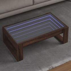 Sonata H Маса за кафе с Infinity LED, кафяв дъб, 90x53x30 см - Măsuțe de living