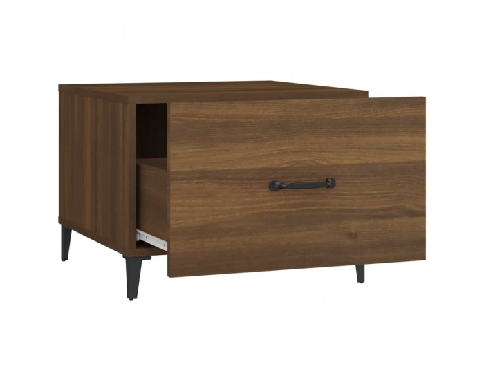 Sonata H Кафе маси с метални крака 2 бр кафяв дъб 50x50x40 см