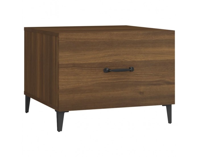 Sonata H Кафе маси с метални крака 2 бр кафяв дъб 50x50x40 см