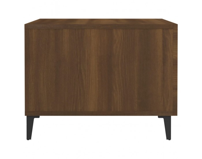 Sonata H Кафе маси с метални крака 2 бр кафяв дъб 50x50x40 см