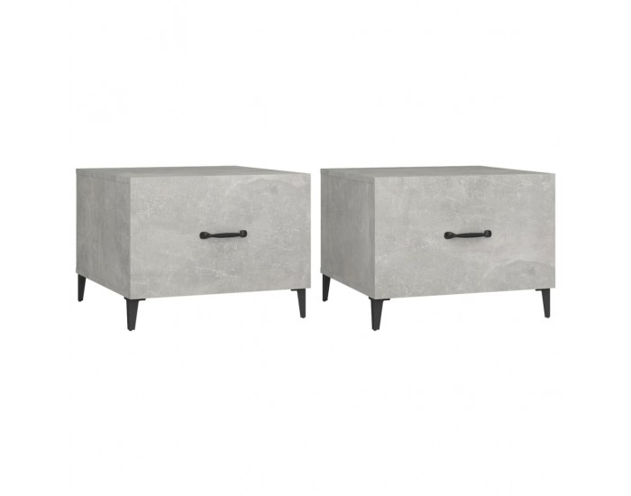 Sonata H Маса за кафе с метални крака 2 бр Бетонно сиво 50x50x40 см