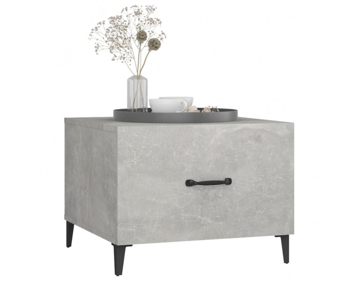 Sonata H Маса за кафе с метални крака 2 бр Бетонно сиво 50x50x40 см
