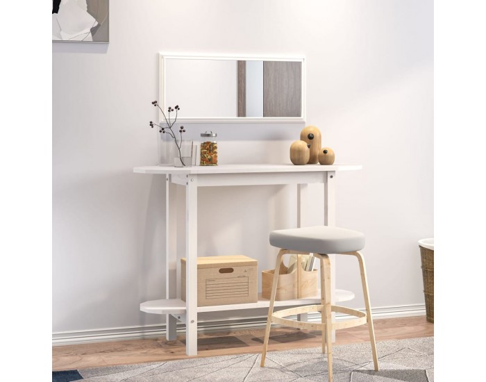 Sonata H Конзолна маса бяла 110x40x80 см борово дърво масив
