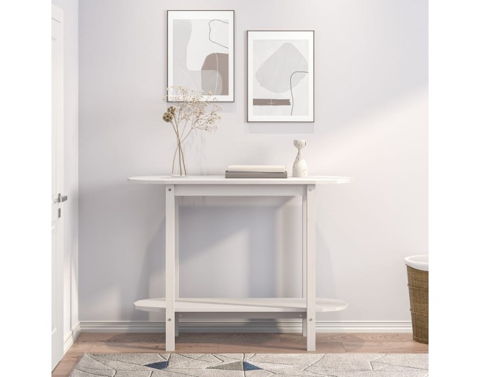 Sonata H Конзолна маса бяла 110x40x80 см борово дърво масив