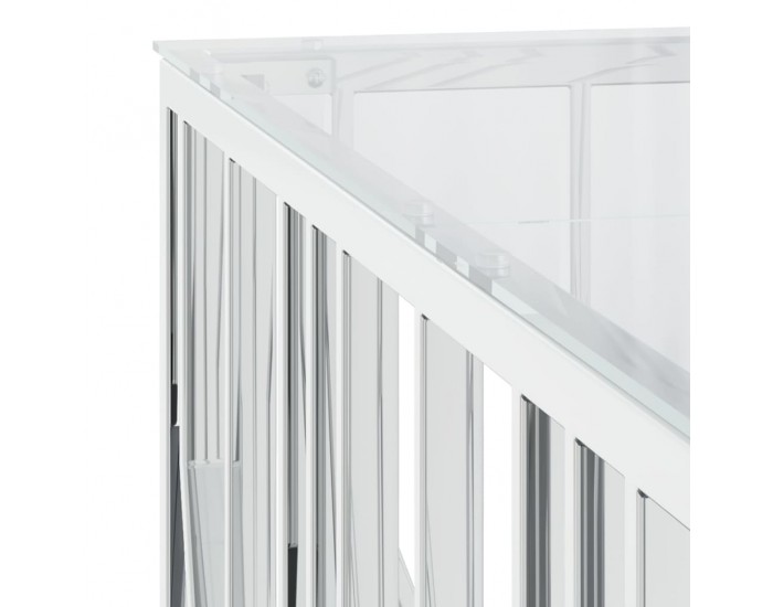 Sonata H Маса за кафе 100x100x50 cм неръждаема стомана и стъкло